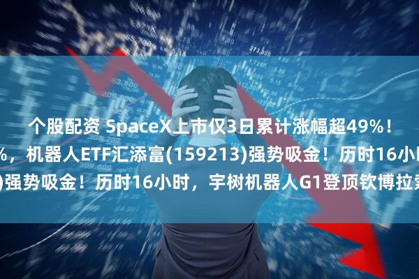 个股配资 SpaceX上市仅3日累计涨幅超49%！中控技术逆势大涨超7%，机器人ETF汇添富(159213)强势吸金！历时16小时，宇树机器人G1登顶钦博拉索山！